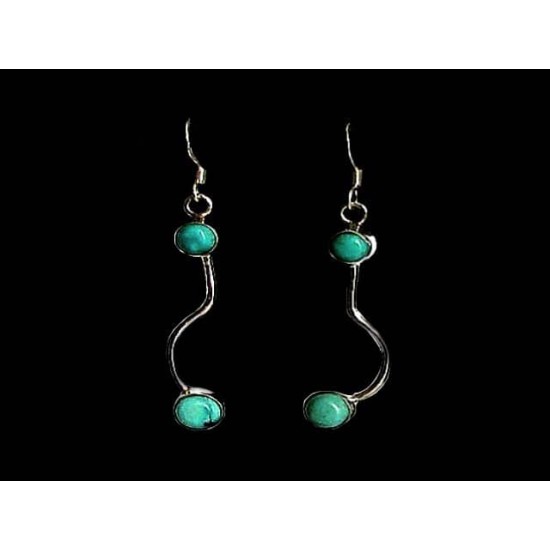 Indian silver jewellery - Indian Turquoise Earrings,Indian Earrings