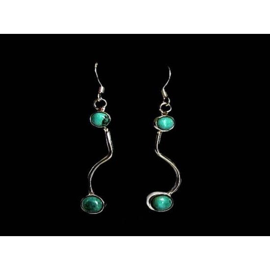 Indian silver jewellery - Indian Turquoise Earrings,Indian Earrings