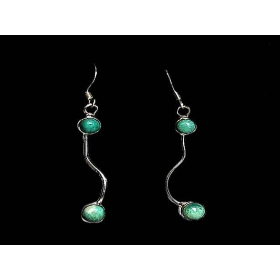 Indian silver jewellery - Indian Turquoise Earrings,Indian Earrings