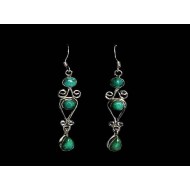 Turquoise - Boucles d'Oreilles indiennes Turquoise - Bijoux Inde