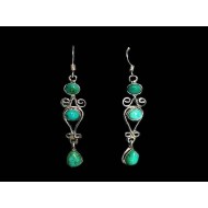 India silver jewellery - Indian Turquoise Earrings
