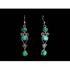 Turquoise - Boucles d'Oreilles indiennes Turquoise - Bijoux Inde Turquoise - Boucles d'Oreilles indiennes Turquoise - Bijoux Inde