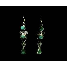 Bijoux Inde - Boucles Oreilles indiennes argent Turquoise