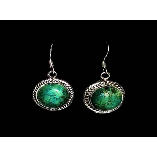 Indian silver jewellery - Indian Turquoise Earrings,Indian Earrings