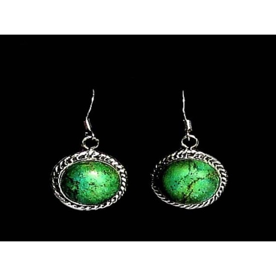 Indian silver jewellery - Indian Turquoise Earrings,Indian Earrings