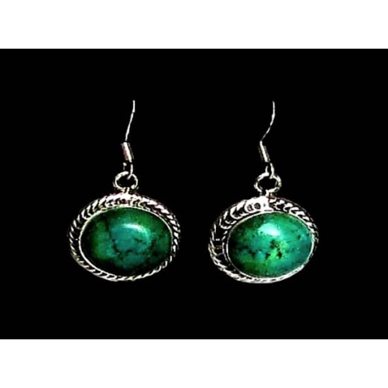 Indian silver jewellery - Indian Turquoise Earrings,Indian Earrings