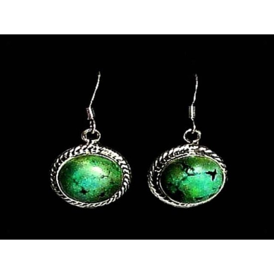 Indian silver jewellery - Indian Turquoise Earrings,Indian Earrings