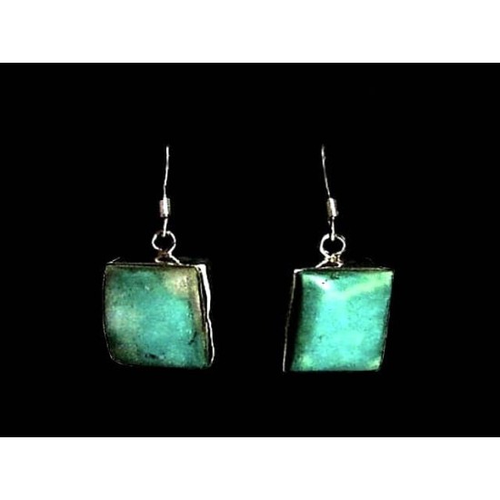 Indian silver jewellery - Indian Turquoise Earrings (BO-TU-398P) Indian silver jewellery - Indian Turquoise Earrings,Indian Earrings