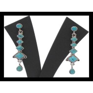 Indian silver jewellery - Indian Turquoise Earrings