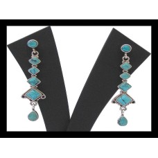 Turquoise-Boucles d'Oreilles indiennes Turquoise-Bijoux Inde Turquoise-Boucles d'Oreilles indiennes Turquoise-Bijoux Inde