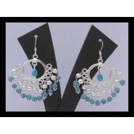 Turquoise-Boucles d'Oreilles indiennes Turquoise-Bijoux Inde