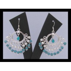 Turquoise-Boucles d'Oreilles indiennes Turquoise-Bijoux Inde Turquoise-Boucles d'Oreilles indiennes Turquoise-Bijoux Inde