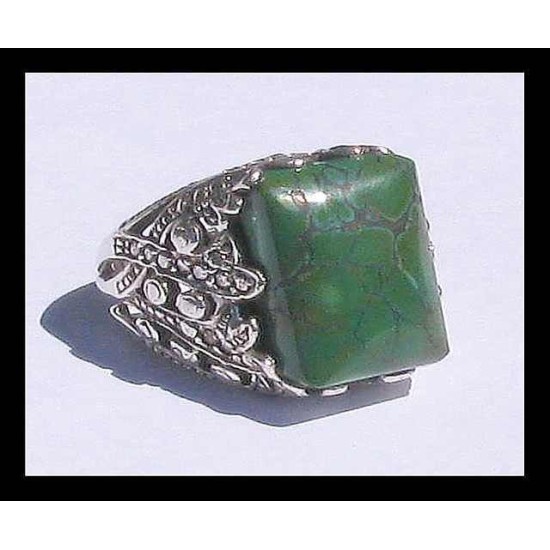 Indian silver jewellery - Indian Turquoise Ring,Silver mens rings