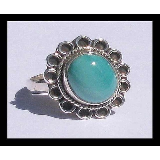 Turquoise - Bague indienne argent Turquoise - Bijoux Inde,Bagues indiennes