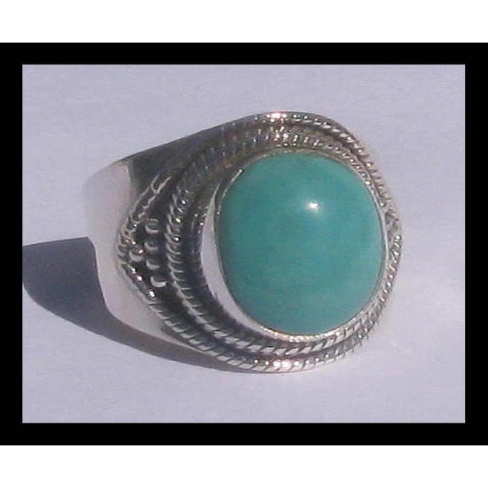 Turquoise - Bague indienne argent Turquoise - Bijoux Inde,Bagues hommes avec Pierre