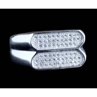 Bijoux indiens argent - Bague indienne Homme argent et oxyde de Zirconium