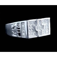 Bijoux indiens argent - Bague indienne Homme argent et oxyde de Zirconium