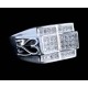 Indian silver jewelry - Indian man Zirconium oxide Ring,Rodium silver rings