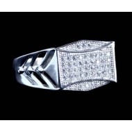 Bijoux indiens argent - Bague indienne Homme argent et oxyde de Zirconium