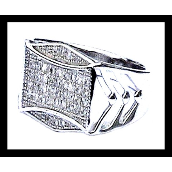 Indian silver jewelry - Indian man Zirconium oxide Ring,Rodium silver rings