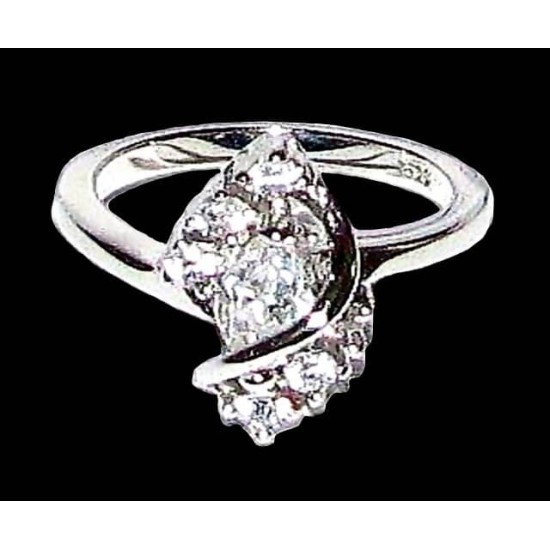 Indian silver jewellery - Indian Zirconium oxide Ring (BG-ZIRBLA-05-05) Indian silver jewellery - Indian Zirconium oxide Ring,Rodium silver rings