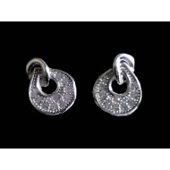 Indian jewels - Indian rhodium silver and zirconium earrings
