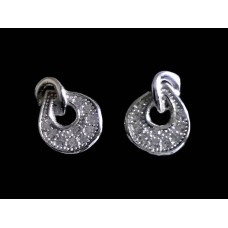Bijoux indiens - Boucles d'oreilles indiennes argent rhodié et zirconiums Bijoux indiens - Boucles d'oreilles indiennes argent rhodié et zirconiums