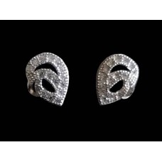Bijoux indiens - Boucles d'oreilles indiennes argent rhodié et zirconiums Bijoux indiens - Boucles d'oreilles indiennes argent rhodié et zirconiums