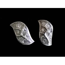 Bijoux indiens - Boucles d'oreilles indiennes argent rhodié et zirconiums Bijoux indiens - Boucles d'oreilles indiennes argent rhodié et zirconiums