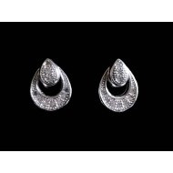Indian jewels - Indian rhodium silver and zirconium earrings
