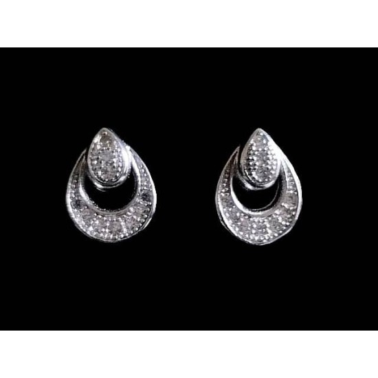 Indian zirconiums Earrings,Rodium silver earrings