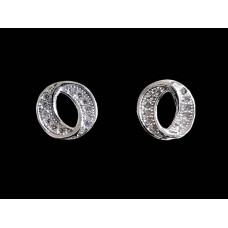 Bijoux indiens - Boucles d'oreilles indiennes argent rhodié et zirconiums Bijoux indiens - Boucles d'oreilles indiennes argent rhodié et zirconiums