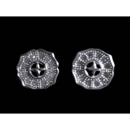 Indian jewels - Indian rhodium silver and zirconium earrings
