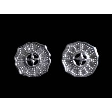 Bijoux indiens - Boucles d'oreilles indiennes argent rhodié et zirconiums Bijoux indiens - Boucles d'oreilles indiennes argent rhodié et zirconiums