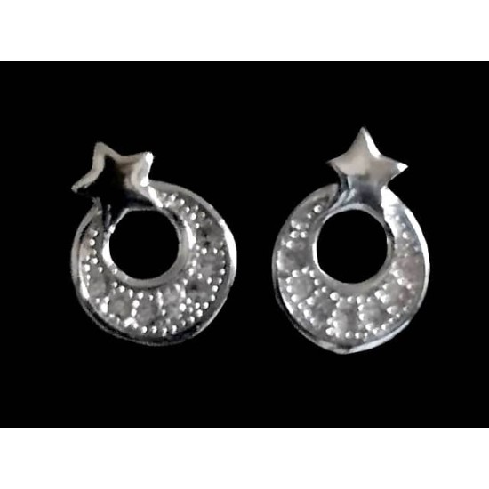 Indian zirconiums Earrings,Rodium silver earrings