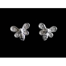 Bijoux indiens - Boucles d'oreilles indiennes argent rhodié et zirconiums Bijoux indiens - Boucles d'oreilles indiennes argent rhodié et zirconiums
