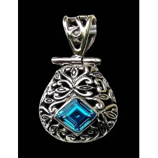 Bijoux indiens argent - Pendentif indien Oxyde de Zirconium Bijoux indiens argent - Pendentif indien Oxyde de Zirconium