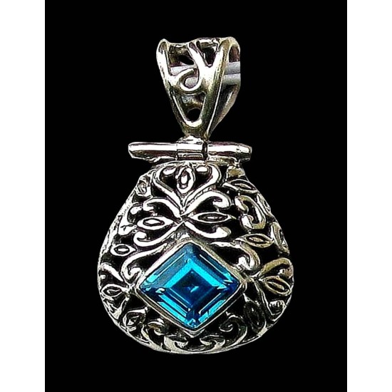 Bijoux indiens argent - Pendentif indien  oxyde de Zirconium,Pendentifs indiens