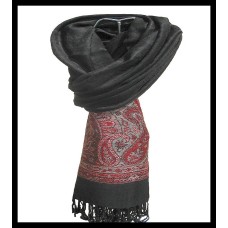 Etole bordures avec motifs Jacquard - Etole indienne Etole bordures avec motifs Jacquard - Etole indienne