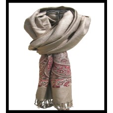 Etole bordures avec motifs Jacquard - Etole indienne Etole bordures avec motifs Jacquard - Etole indienne