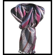 Etole motifs en viscose strip - Etole indienne Etole motifs en viscose strip - Etole indienne