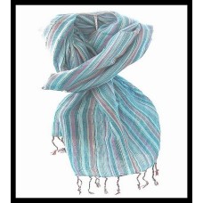 Stole striped in cotton and viscose - Indian stole Stole striped in cotton and viscose - Indian stole