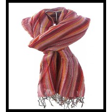 Stole striped in cotton and viscose - Indian stole Stole striped in cotton and viscose - Indian stole
