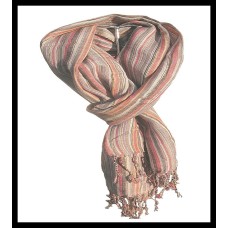 Stole striped in cotton and viscose - Indian stole Stole striped in cotton and viscose - Indian stole