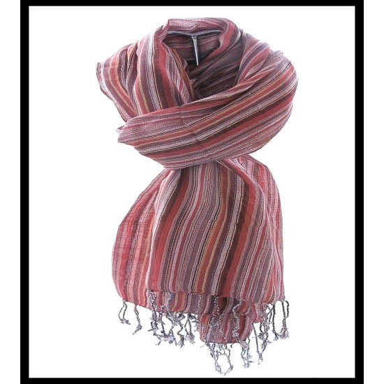 Stole striped in cotton and viscose - Indian stole,Coton-Viscose stoles