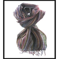 Etole rayée en coton et viscose - Etole indienne Etole rayée en coton et viscose - Etole indienne