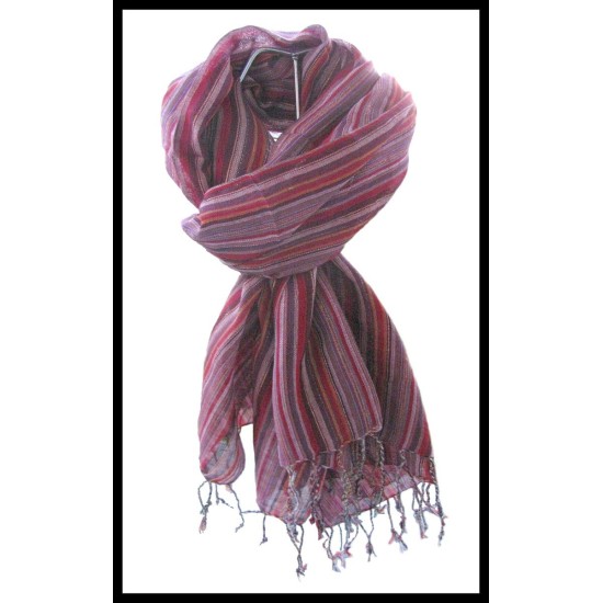 Stole striped in cotton and viscose - Indian stole,Coton-Viscose stoles