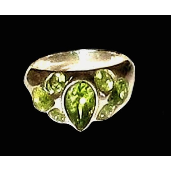 Indian silver jewellery - Indian Peridot Ring,Indian rings