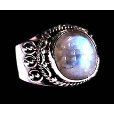Bague indienne argent et Pierre de Lune - Bijoux indiens Bague indienne argent et Pierre de Lune - Bijoux indiens
