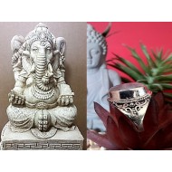 Bague indienne argent et Pierre de Lune - Bijoux indiens